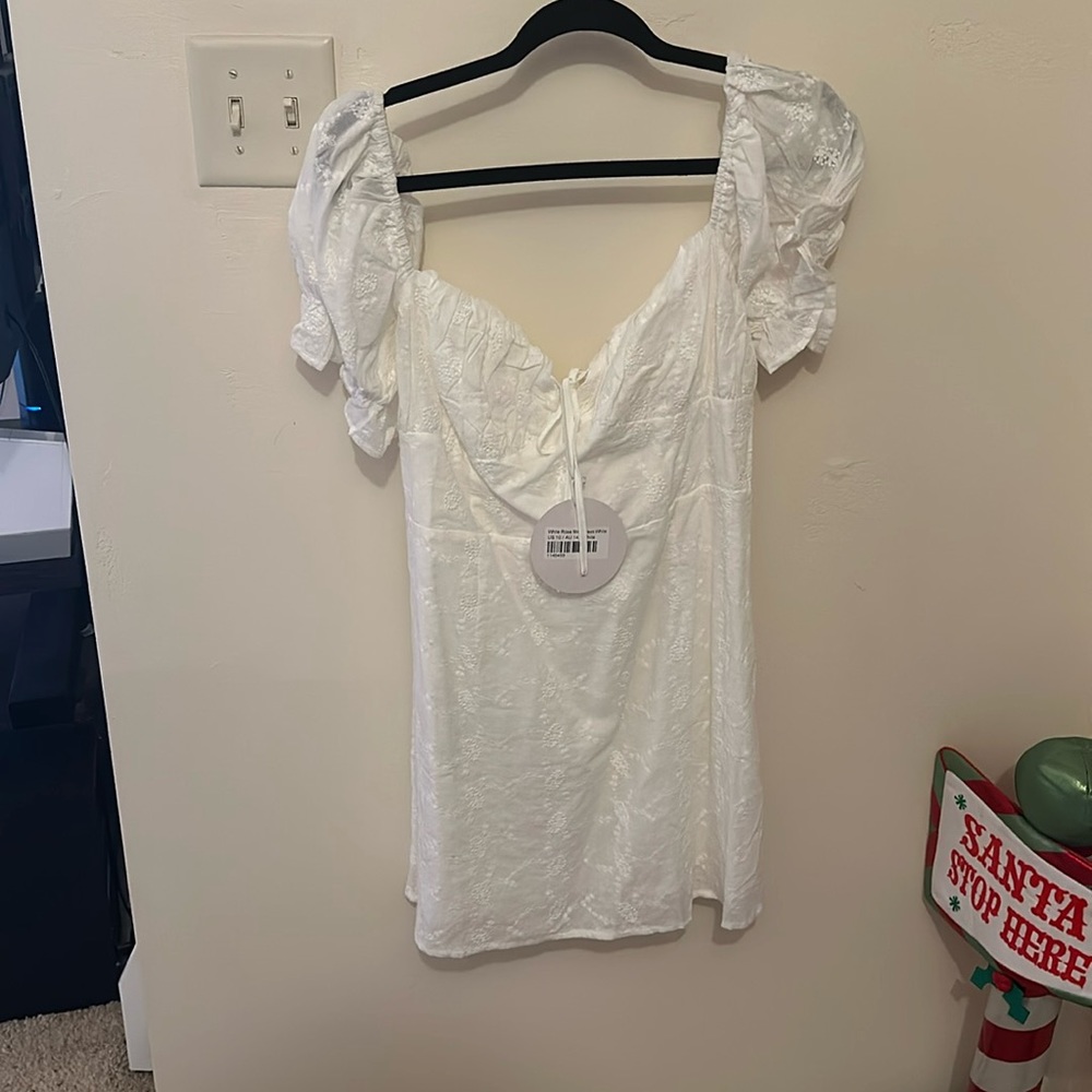 Princess Polly mini dress, white, size 10